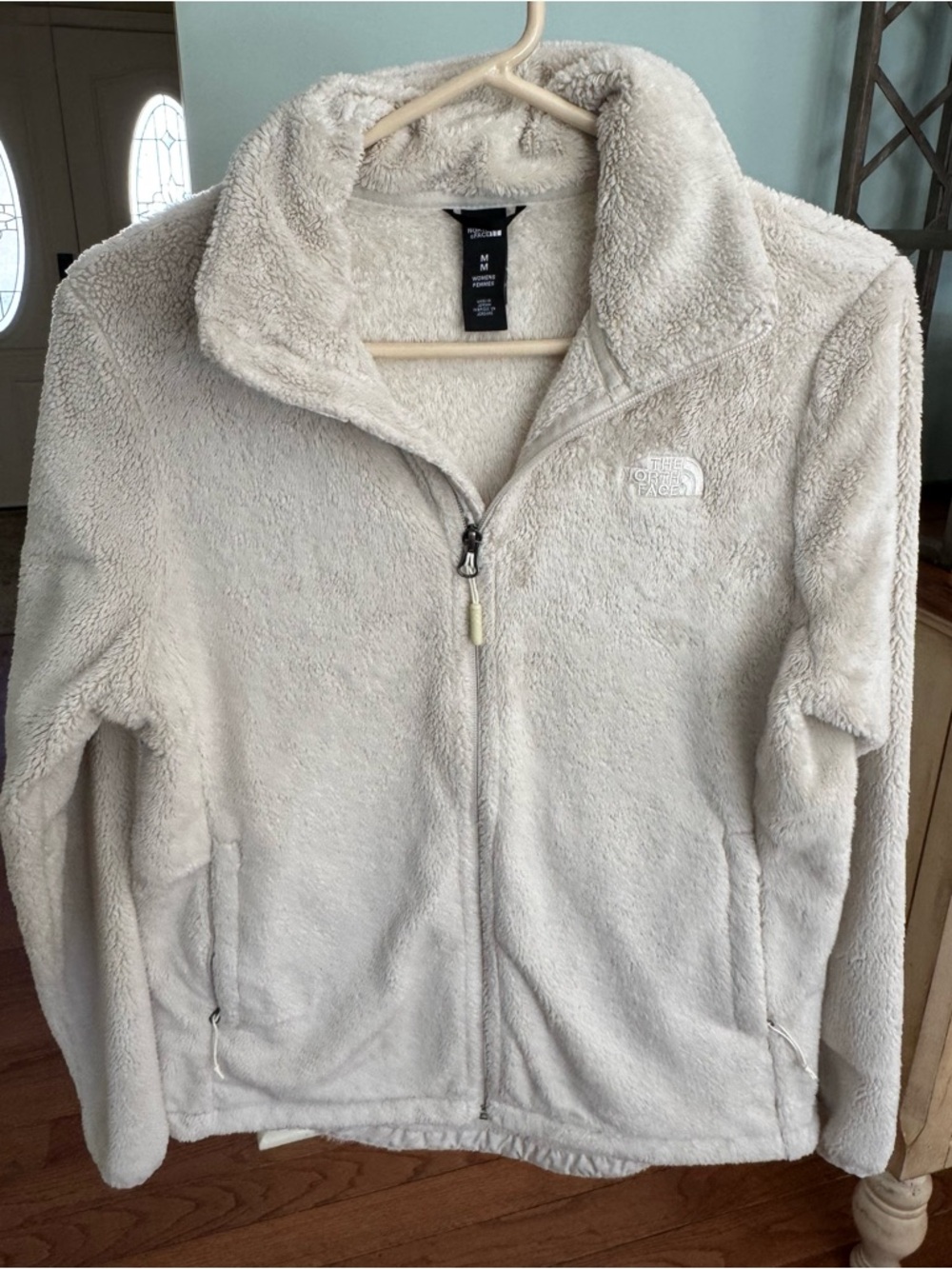 Women’s The North Face Osito Jacket Coat Ivory Beige Size Medium Authentic